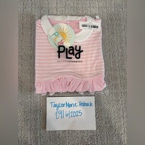Little Sleepies light pink mini collar bunny pocket twirl dress size 2T NIB